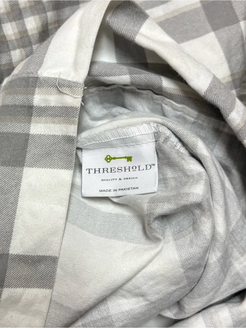 Threshold Gray and White Plaid Pillowcase Cover